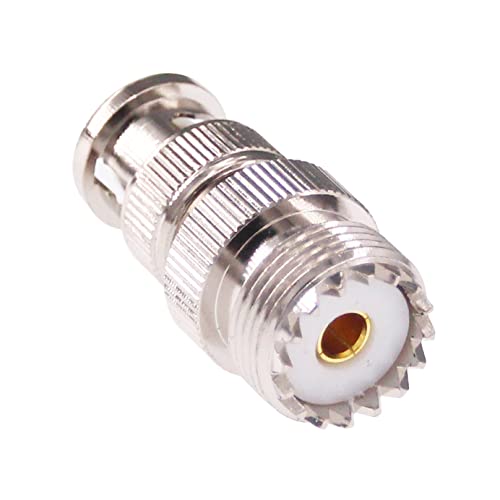 Adaptador BNC Macho a UHF Hembra 2 piezas miniatura 4
