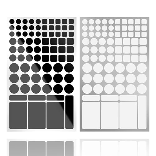 JIEHENG Light Dimming Stickers,LED Cover Stickers,2 Sheets White and Black,50% Dimming of LED Lights(Cut-50% Dimming White and Black)