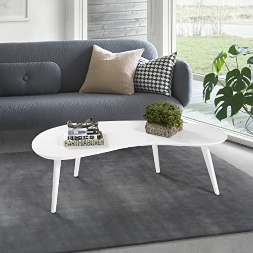 Camaflexi Mid Century Modern Coffee Table, White