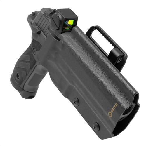 GRITR OWB Kydex Right Hand Gun Holster Fits Sig Sauer P226 | EDC Pistol Accessory w/Optic Cut, Adjustable Retention & Cant, Compatible w/Safariland QLS/G-Code RTI Attachments