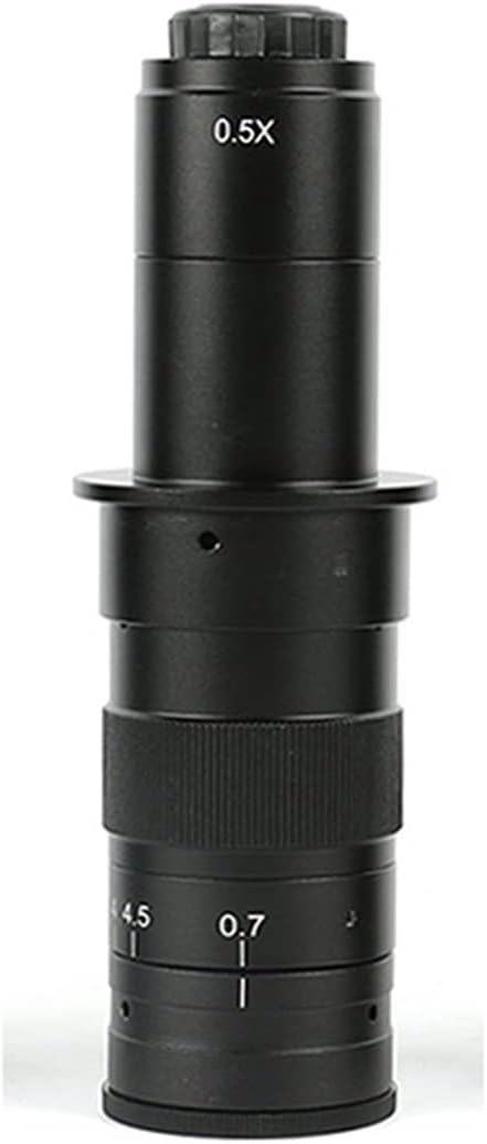 Microscope Kit Adjustable 180X 120X 300X Zoom C Mount Lens 0.7X - 4.5X Magnification for Industry Video Microscope Camera Microscope Lens Adapters(0.5X Barlow Lens)