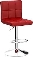 Vista 4 de Yaheetech Bar Stools Set of 2, Adjustable PU Leather Swivel Barstools, Modern Counter Stools with Back and Footrest, Counter Height Barstools for