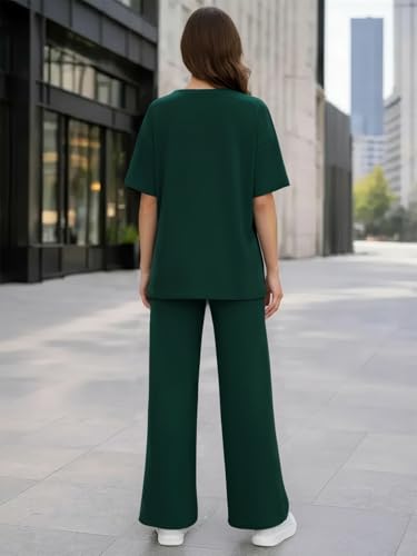 Image of TYSORT Women Casual Summer co ords Set Track Suit Oversized Top Baggy Pant,Top and Pajama Set