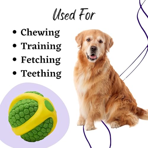 Image of Natural Latex Rubber Squeaky (Green Melon) Dog Chew Toy | Suitable for Puppy, X-Small to Small Dogs (0-10kgs) | Durable, Animal Design, Fetch & Chew Toy | Reduce Separation Anxiety