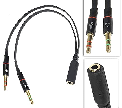 Lowfe Trendy Gold Plated 2 Male to 1 Female 3.5mm Headphone Earphone Mic Audio Y Splitter Cable for PC Laptop ? Black (B09LVJX3P4) Amazon Price History, Amazon Price Tracker