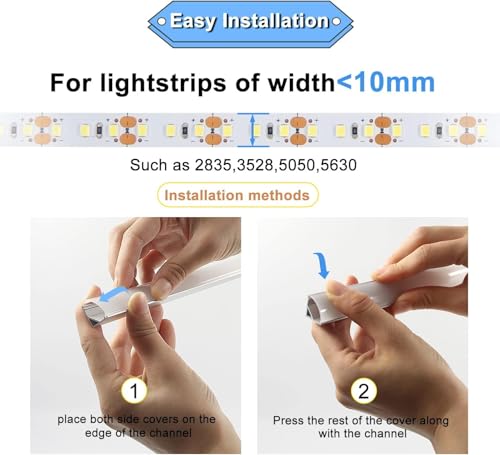 Image of VST 20pack 3.3ft LED Channel, V Shape Led Diffuser Channel, LED Aluminum Channel System with Milky Cover, End Caps and Mounting Clips, Aluminum Profile for LED Strip Light Very Easy Installation