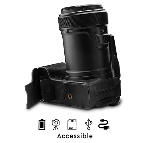 Funda de cuero para cámara Nikon COOLPIX P1000 MegaGear miniatura 7