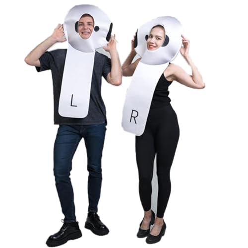 PDONG Couples Halloween Costumes Duo Costume Earphone Buds Couples Halloween Costume 2025 Party...