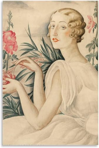 Lienzo de Gerda Wegener mujer con vestido blanco póster de pared moderna salón 50x70cm