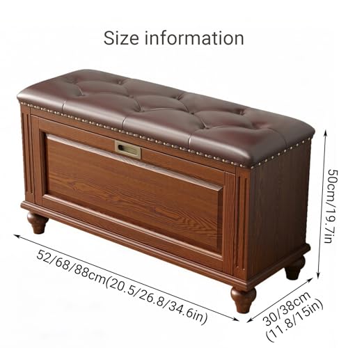 Banc de rangement à chaussures rembourré en bois noble au design rectangulaire chic