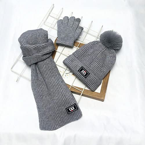 Gorro invierno niños de punto con bufanda guantes accesorios 3-8 años 5