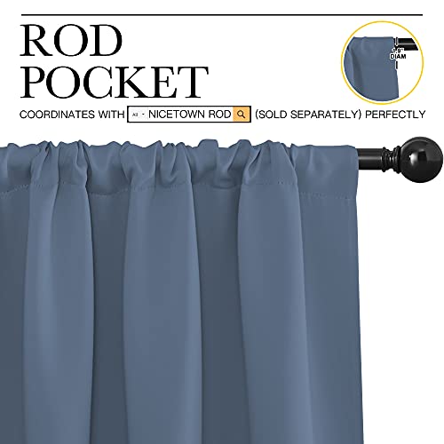 image for NICETOWN Blackout Curtains for Living Curtains, Window Treatment Black