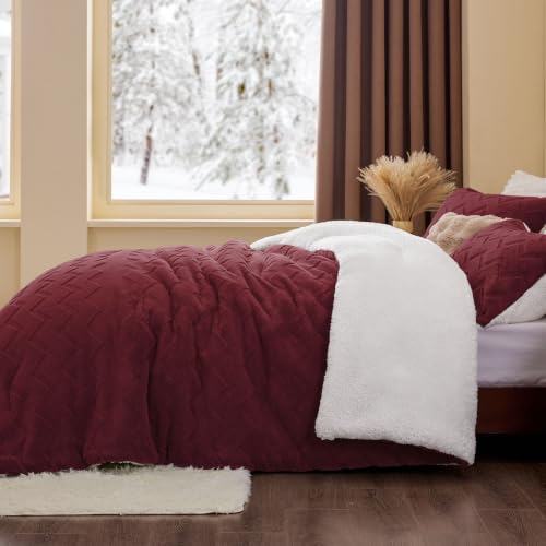 Image of BEDELITE Fluffy Sherpa King Comforter Set,Caramel