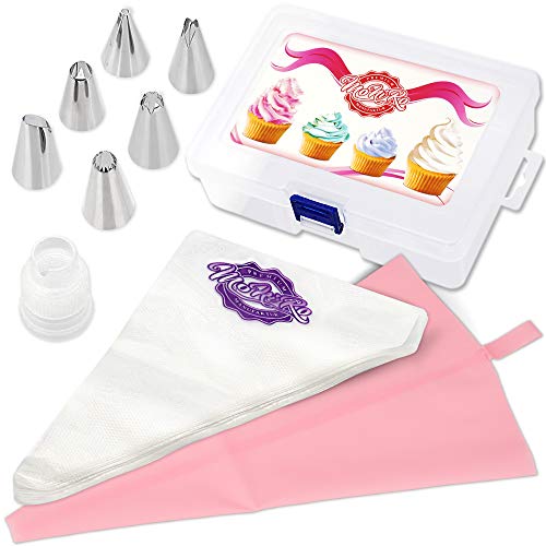 MoNiRo 108 TLG. Juego de boquillas profesionales de acero inoxidable para decorar tartas y cupcakes Cover