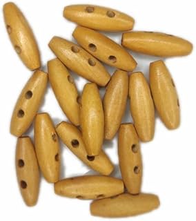 Ekta Enterprise लकड़ी का 2-होल वुड टॉगल बटन सिलाई बटन फैशन/सजावटी/कॉस्ट्यूम/जैकेट/कुर्ती के लिए बिल्कुल सही है और DIY शिल्प के लिए भी इस्तेमाल किया जाता है 10 का पैक (1.5 इंच, 23-हल्दू जैतून)