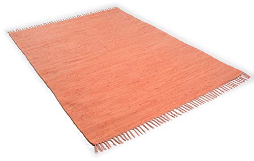 Theko Happy Cotton Rug, 100% Cotton, 40 x 60 cm, Orange, 40 x 60 cm (Rectangular) - Image 2