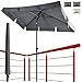 4smile SunnyShade Sonnenschirm Balkon 200 × 125 cm Roma, Sonnenschirm rechteckig mit UPF 50+, 45° knickbar & höhenverstellbar, Balkonschirm inkl. Sonnenschirmhülle, Sonnenschutz Balkon in Anthrazit