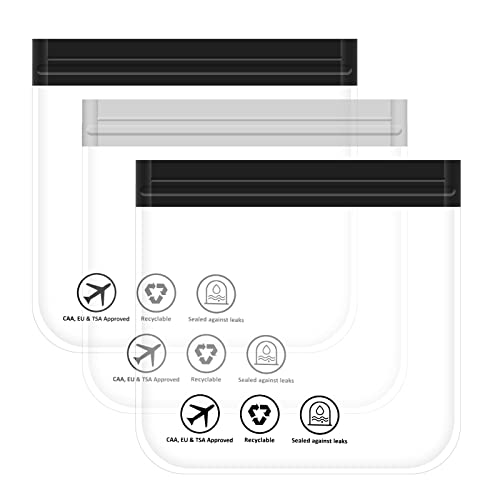 3pzs Toiletry Bag Travel, Impermeable Bolsas Transparentes de Maquillaje Bolsa de Aseo Aprobada por la TSA Transparente Bolsa de Aseo Bolsa de Viaje Transparente Compatible con Aerolíneas