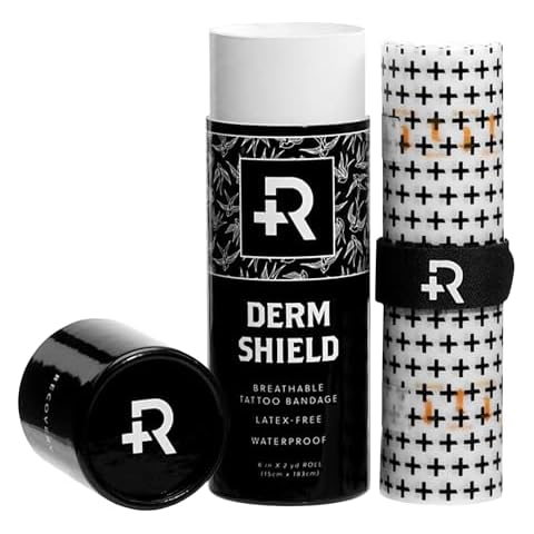 Recovery Aftercare Derm Shield Tattoo Aftercare Bandage Roll - Waterproof Adhesive Bandages, Transparent Matte Film - 6 Inches x 2 Yards Cover