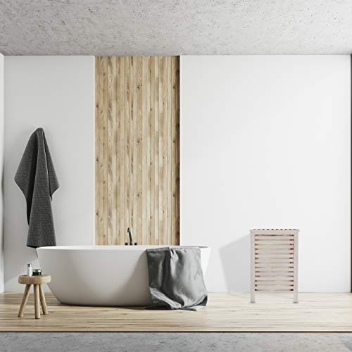 Relaxdays Cesto Ropa Sucia Hecho de Madera de Nogal con Tapa, Cubo Colada con Saco Lavable 52 l, 65,5x45x45 cm, Blanco - imagen 5