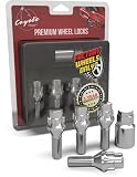 Wheel Accessories Parts 4 Locks + Key M14 x 1.25 Thread Acorn Seat Lug Bolt Lock Chrome Finish 28mm Shank Length Dual Hex Key 17mm & 19mm Hex fits BMW 3, 4, 5, 7, 8 Series, M2, M4, M5, M8, X5, X6, X7
