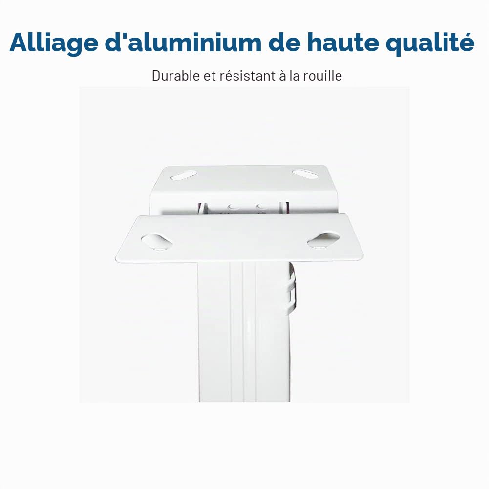 Drsn Support de Plafond pour Projecteur/Caméra, Universel avec Plateau 2420cm, Jusqu'à 2Kg - Hauteur Réglable de 34 à 56cm - Alliage d'aluminium + Acier Inoxydable