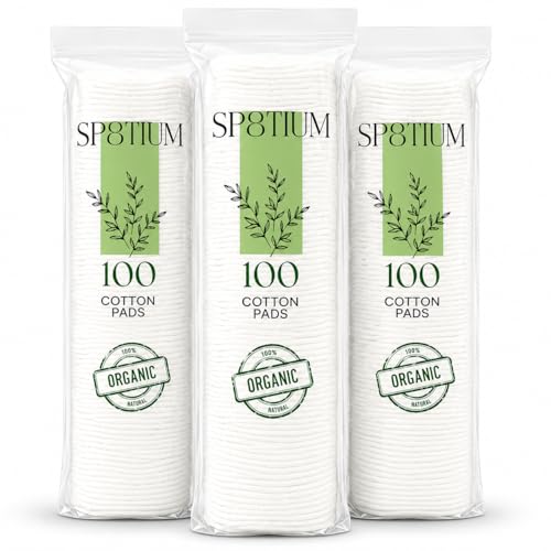 SP8TIUM Cotton Pads Cotton Wool Pads Non-Fleecing No Shed Makeup Remover (300 Pack)