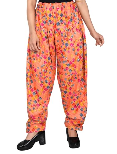 Image of FASHION GALLERY Women's Rayon Relaxed Fit Patiala Salwar with Full Length Drawstring Closure Type and Flexible Waist|Patiala Pant for Woman