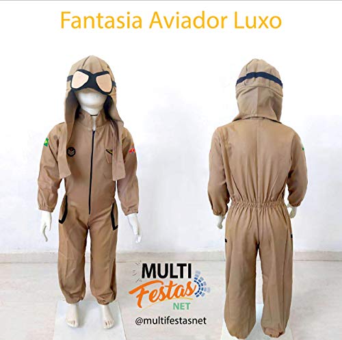Fantasia Aviador Piloto Avião Infantil Manga Longa luxo (2)
