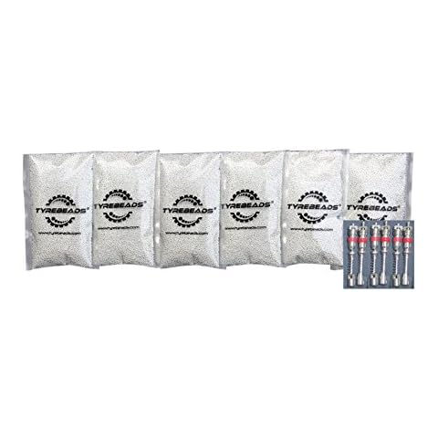 TyreBeads Tire Balancing Beads - Dually Special - 6 oz Six-Pack (6 bags of 6 oz) + 6 FREE Filtered Cores Cover