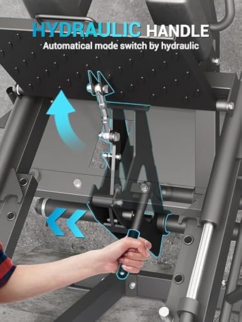 Leg Press Hack Squat Machine for Home Gym Combo, Leg Machine Exercise Equipment with Linear Bearing & Solid Steel Pipe, Lower Body Strength Training