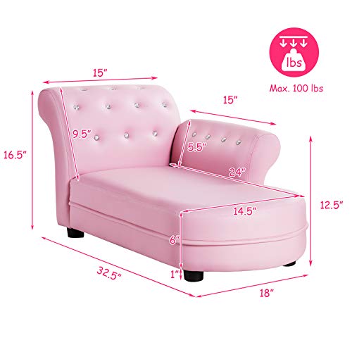 Glacerkidssofapinktoddlercouchprincesssofawithpvcleatherandembeddedcrystalupholsteredchildrenchaiseloungebabysofachairchildrenarmchairforgirls Urban Country Home Decor Glacer kids sofa pink toddler couch princess sofa with pvc leather and embedded crystal upholstered children chaise lounge baby sofa chair children armchair for girls urban country home decor