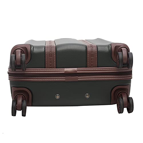 Image of TOMMY HILFIGER Cabin Hard Luggage Graphite X - Olive | Carry-On Trolley Bag with TSA Lock | 360 Spinner Double Wheels | Telescopic Handle | PC Shell Suitcase | 55cm | 47.3L Capacity