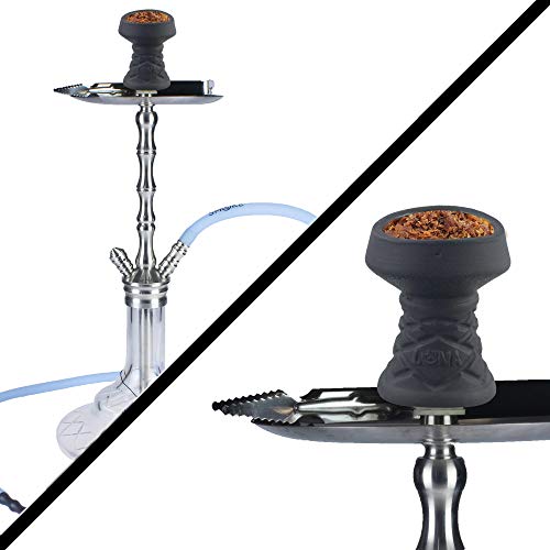 Premium Shisha Steinkopfset | Steinkopf und Sieb Set | Shishazubehör Set mit hoher Qualität (Steinkopf Set, Schwarz) – Bild 6