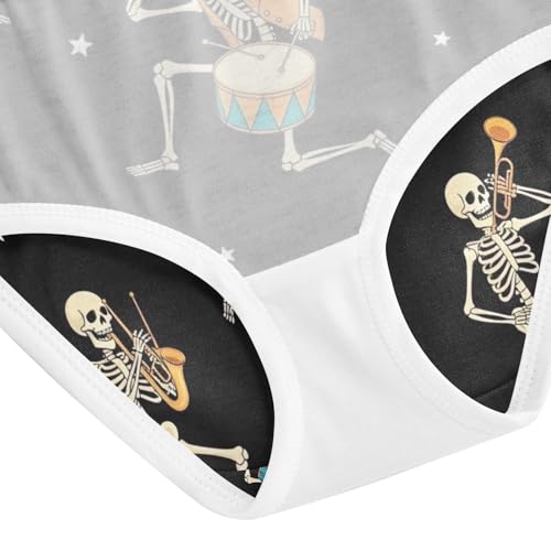 Toddler Panties, Dancing Skeletons Black Cotton Underwear for Girls, 2T–8 Years4