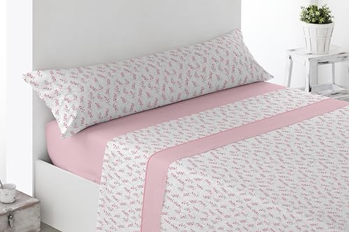 Cabello Textil Hogar Juego de sábanas Estampadas - Disponibles en 3 y 4 Piezas - Varios tamaños, diseños y Colores - Microfibra Transpirable Extra Suave (Yeb Rosa, Cama de 135 cm (135x190/200cm))