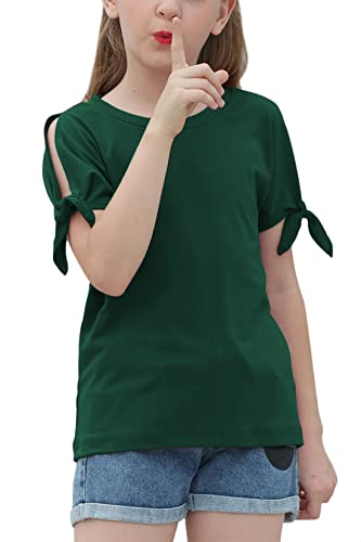Image of GORLYA Girls Slit Sleeve Tie Knot Cuff Knit Tunic Top 4-14Y