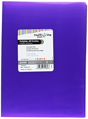grafoplas 1441735 - 40 Pockets Folder Foolscap, Tapas, PP Purple, Violeta, Folio
