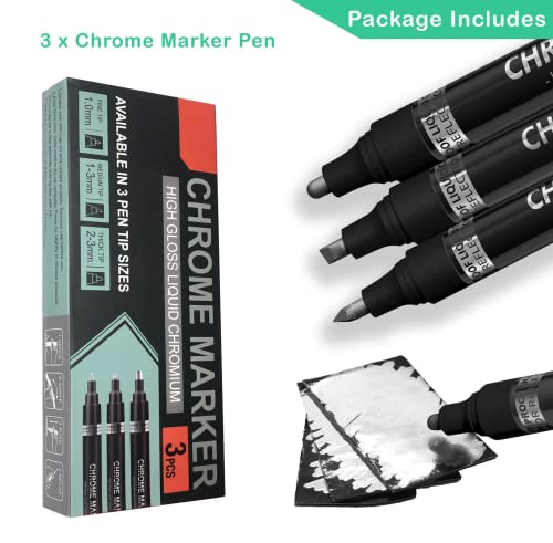 Zoet SHENZHEN XINGMAO STATIONERY CO., LTD. 3Pk Chrome Marker Pen For Any Surface | Chrome Paint Pen For Repairing thumb #8