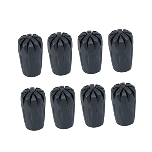 Balacoo 8Pcs Durable Rubber Tips for Trekking Cane and Hiking Pole Replacement Lightweight Protectors with Gasket for Enhanced Grip and Stability for Outdoor Activities