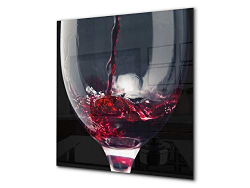 Concept Crystal Unique Glass Kitchen Panel – Tempered Glass backsplash – Art Design Glass Upstand BS19 Wine Series: Red Wine 2