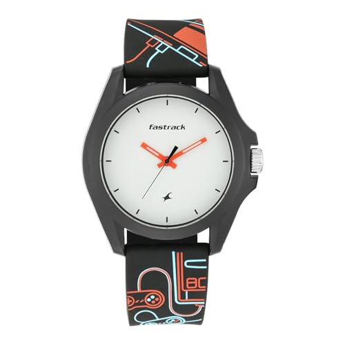 Fastrack Silicone Analog White Dial Multicolor Strap Unisex-Adult Watch-68011PP01 (B099WQY1J2) Amazon Price History, Amazon Price Tracker