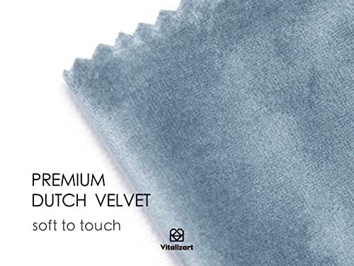 Vitalizart Dusty Blue Velvet Ribbon Set 3/8" x 5Yd x 3 Rolls, Wooden Spool - Image 3