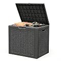 NBYSGO Outdoor Storage Deck Boxes Waterproof, Waterproof and UV Resistant Outdoor Storage Box Lockable Lid for Delivery Box, Indoor, Garden Tools, Pool Supplies, Patio (Black, 31 Gallon)