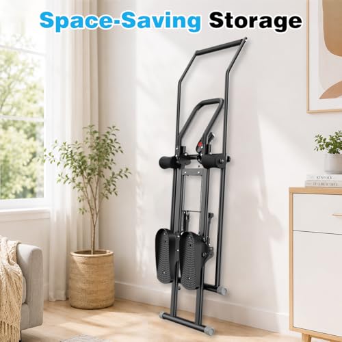 Image of Stair Stepper Ab Machine for Home Gym, Multi-functional Full-Body Workout Equipment, Compact Folding Stair Climber with Oversized Pedal, 90% Pre-Assembled Stairmaster