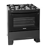 SUGGAR FOGÃO MAX GLASS PRETO MESA DE VIDRO 5 BOCAS TRIPLA CHAMA TREMPE 6 APOIOS ACENDIMENTO AUTOMÁTICO FGVMG510PT