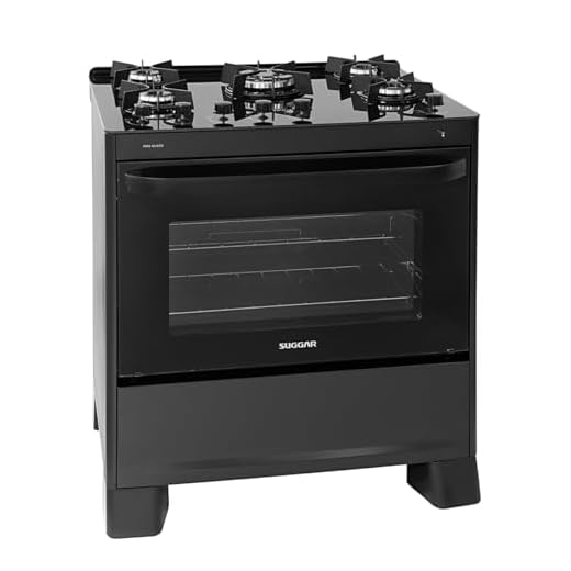 SUGGAR FOGÃO MAX GLASS PRETO MESA DE VIDRO 5 BOCAS TRIPLA CHAMA TREMPE 6 APOIOS ACENDIMENTO AUTOMÁTICO FGVMG510PT
