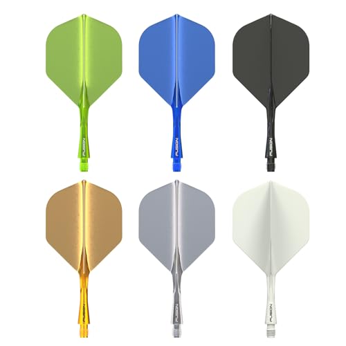 WINMAU Darts Fusion Integrated Flight & Shaft System - No.2 Shape & Design - Orange Colour, Medium Length - Image 3