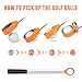 GEAVOUED Pro Golf Ball Retriever with Rubber Loop,9Ft/12Ft/16.3Ft/20Ft Golf Ball Retriever Telescopic,Thicken Stainless Steel Shaft with Rubber Grip Ball Retriever Tool Golf (Orange, 9Ft)