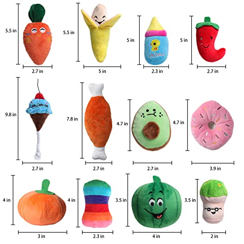 M Jjypet Cute Puppy Dog Toys For Small Medium Large Dogs, No Stuffing Plush Dog Teething Toys For Puppies,Durable Chew Squeaky Toys For Puppies Interactive Pet Dog Birthday Gifts 12Pcs #TOP1